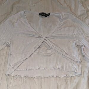 White long sleeve crop top